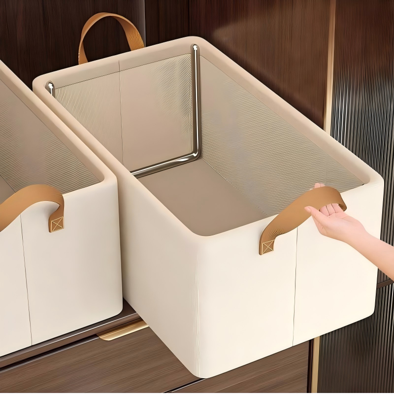 Linum Home Textiles - Foldable Fabric Storage Box for Home