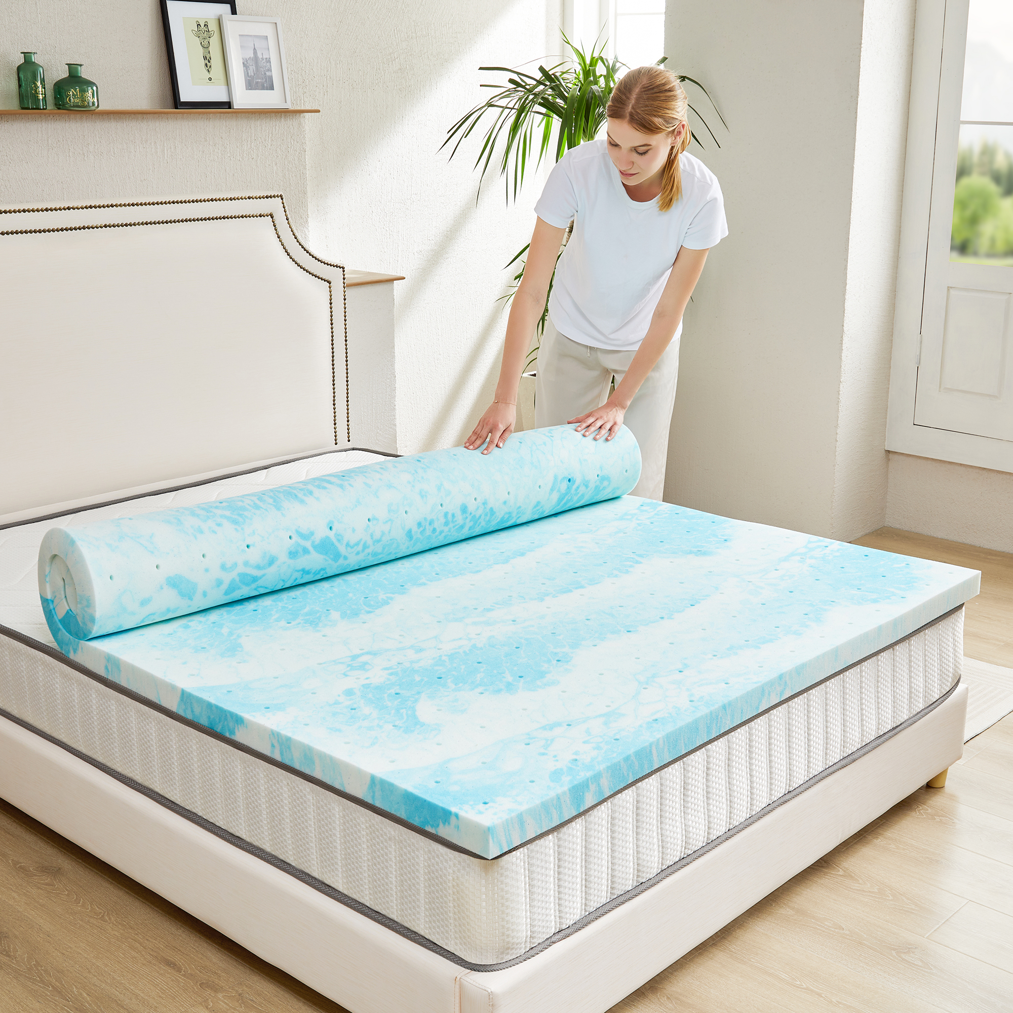 Mattress Pad Topper - JHK 2 Inch Gel Memory Foam