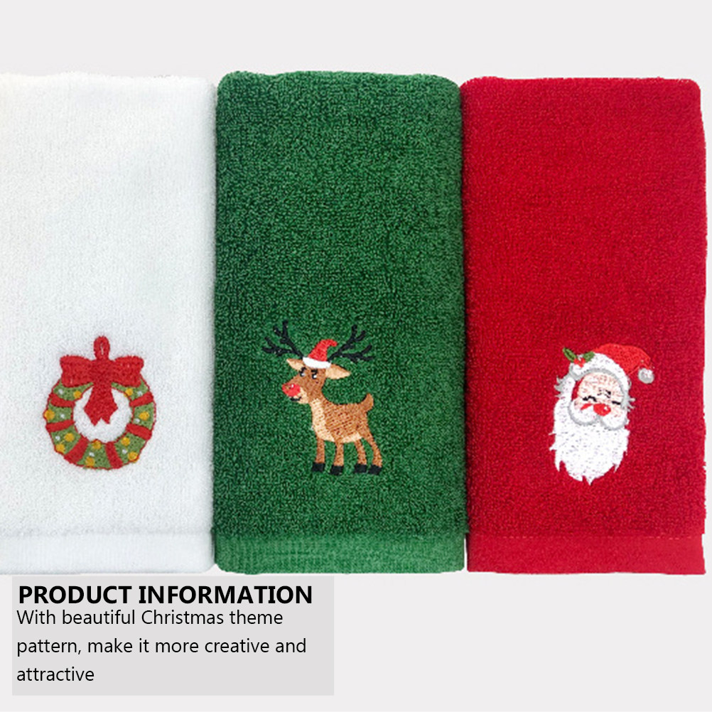 Home Textiles In Pakistan - 2pcs Christmas Cotton Towel Set Embroidery
