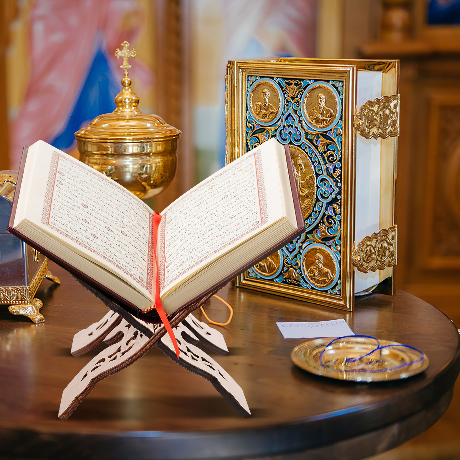 Wooden Book Stand Desktop Bibl - Home Quran avis et prix