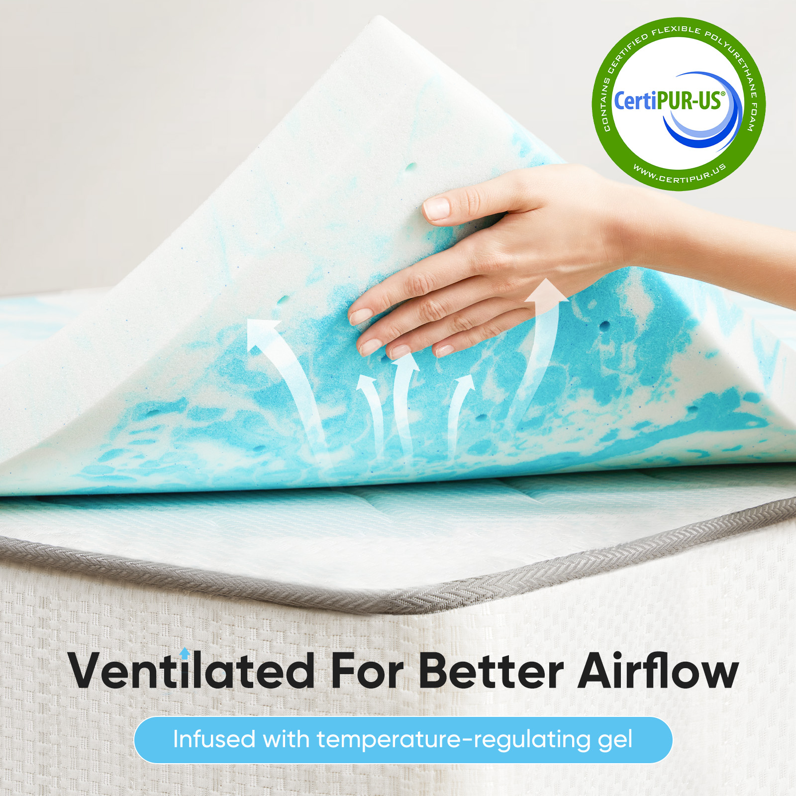 JHK 2 Inch Gel Memory Foam Mat - Mattress Pad Topper avis et prix
