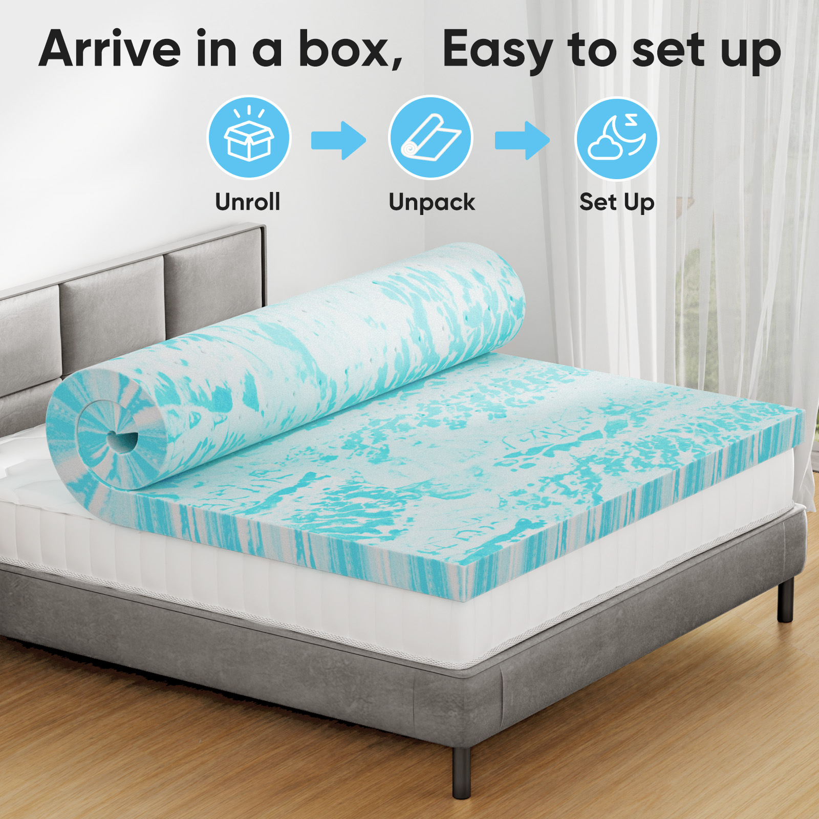 JHK 2 Inch Gel Memory Foam Mat - Mattress Pad Topper avis et prix
