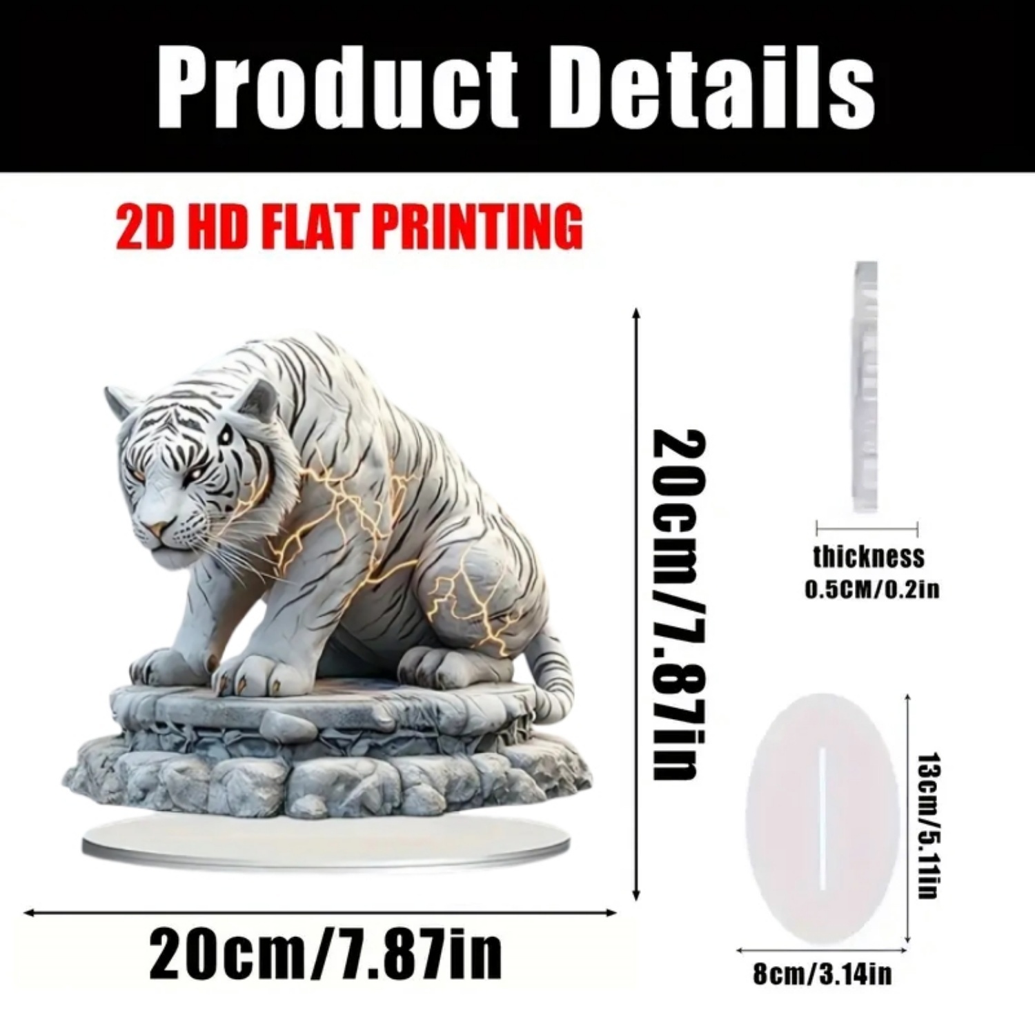 Two Tigers Statue,2D Flat Anim - Home Textiles Products avis et prix