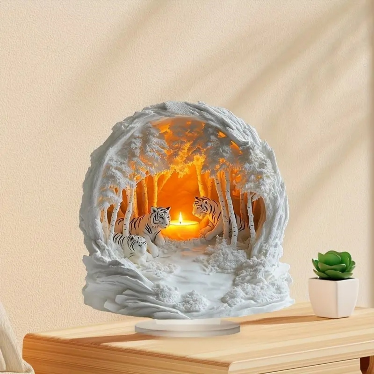 Two Tigers Statue,2D Flat Anim - Home Textiles Products avis et prix
