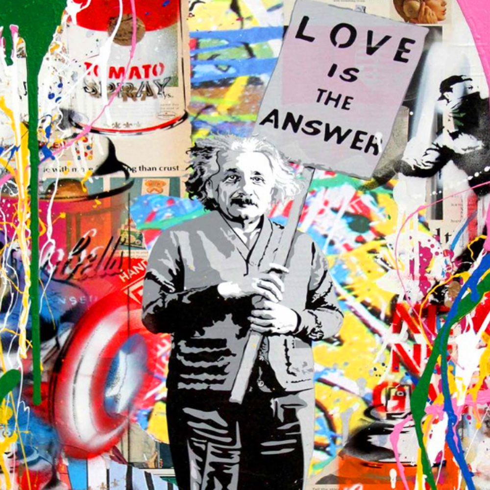 Banksy Einstein Painting Love  - Linum Home Textiles avis et prix