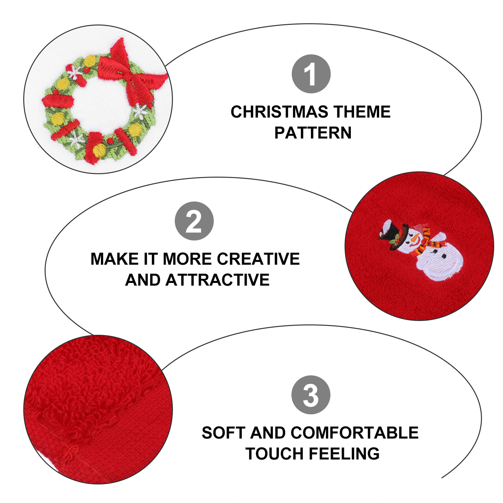 2Pcs Embroidery Christmas Towe - Home Textiles In Pakistan avis et prix