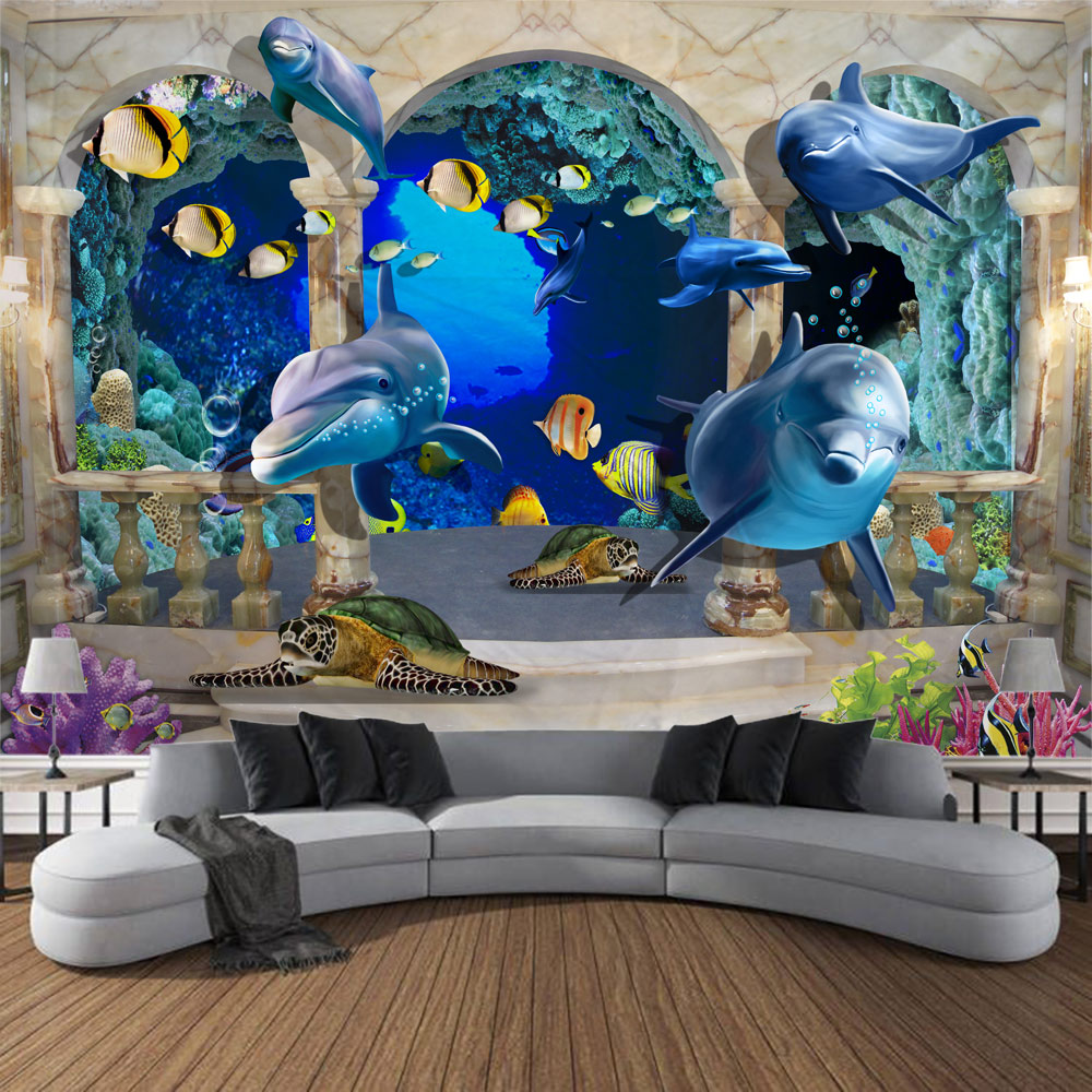 Undersea print tapestry psyche - Linum Home Textiles avis et prix