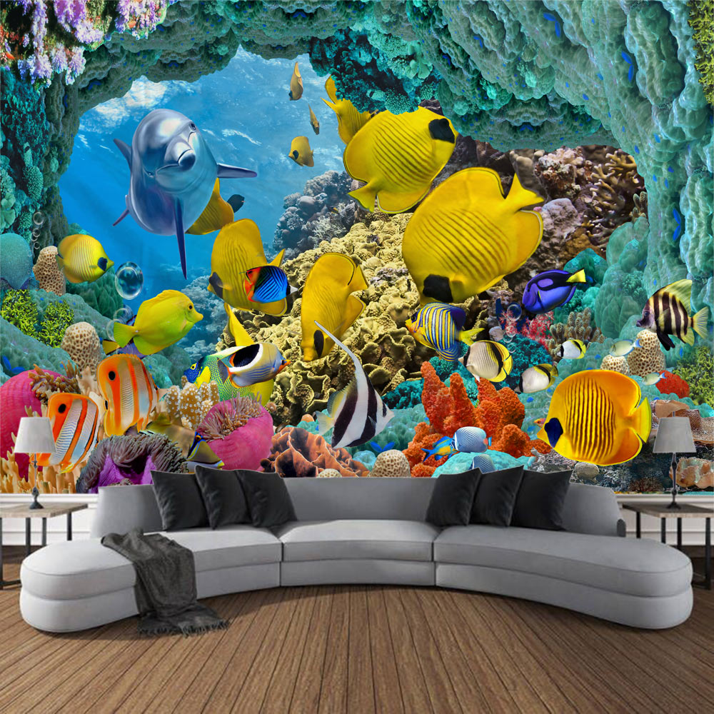 Undersea print tapestry psyche - Linum Home Textiles avis et prix