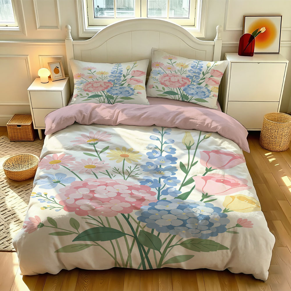 3pcs Floral Print Coreless Duv - Home Textiles Products avis et prix