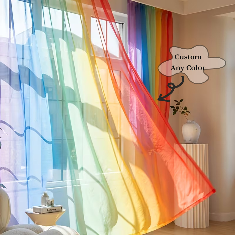 Custom 2D Flat 2pcs Sheer Curt - Home Textiles Images avis et prix