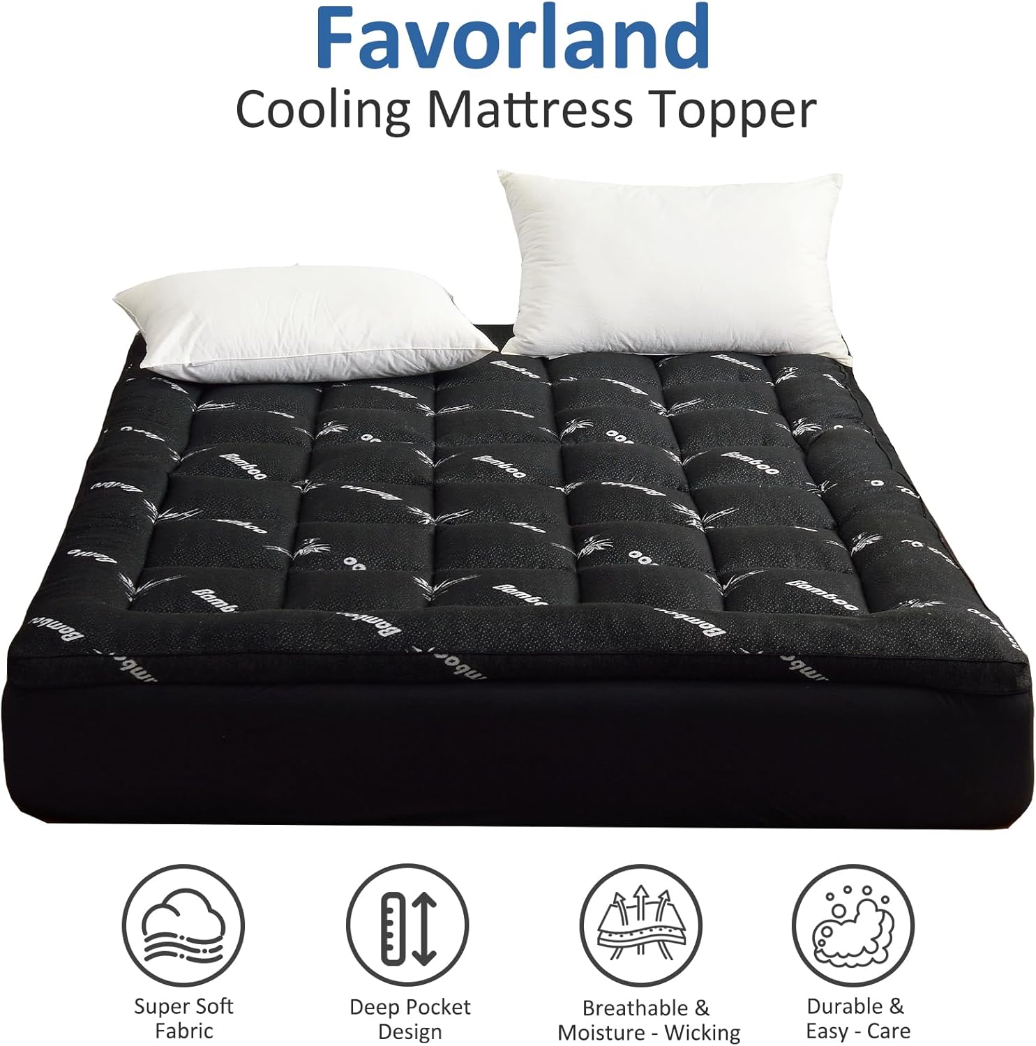 King Size Cooling Bamboo Mattr - Mattress Pad Topper avis et prix