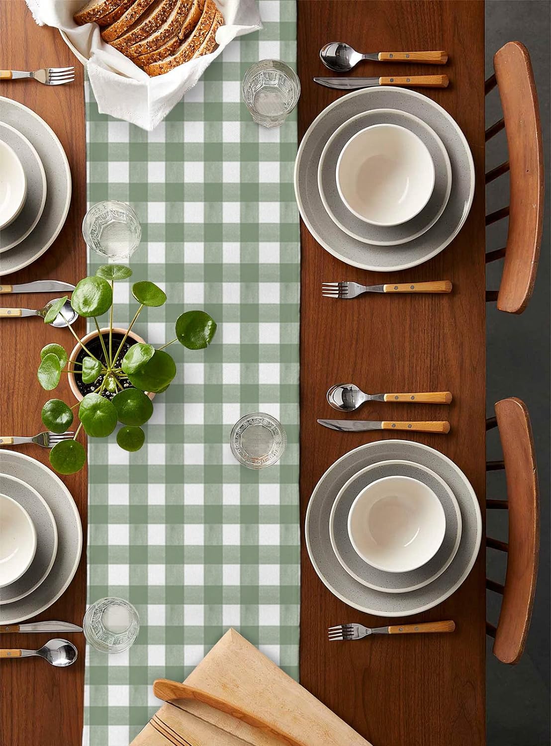 Green Buffalo Plaid Linen Tabl - Linum Home Textiles avis et prix