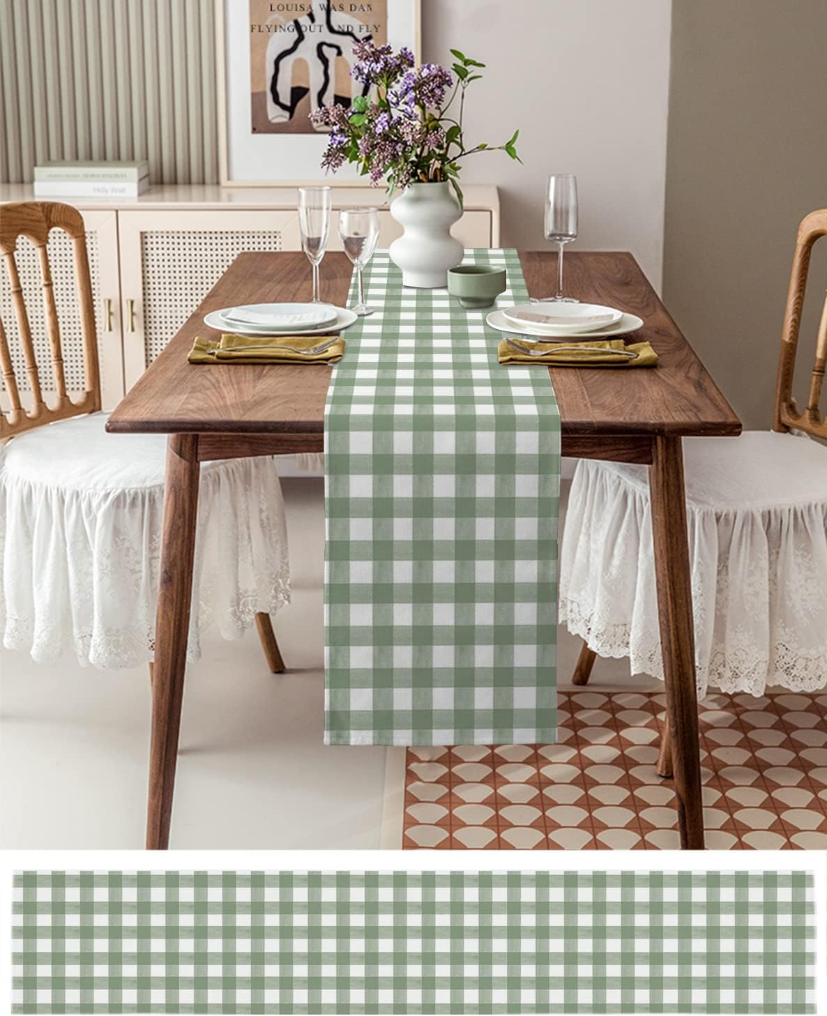 Green Buffalo Plaid Linen Tabl - Linum Home Textiles avis et prix