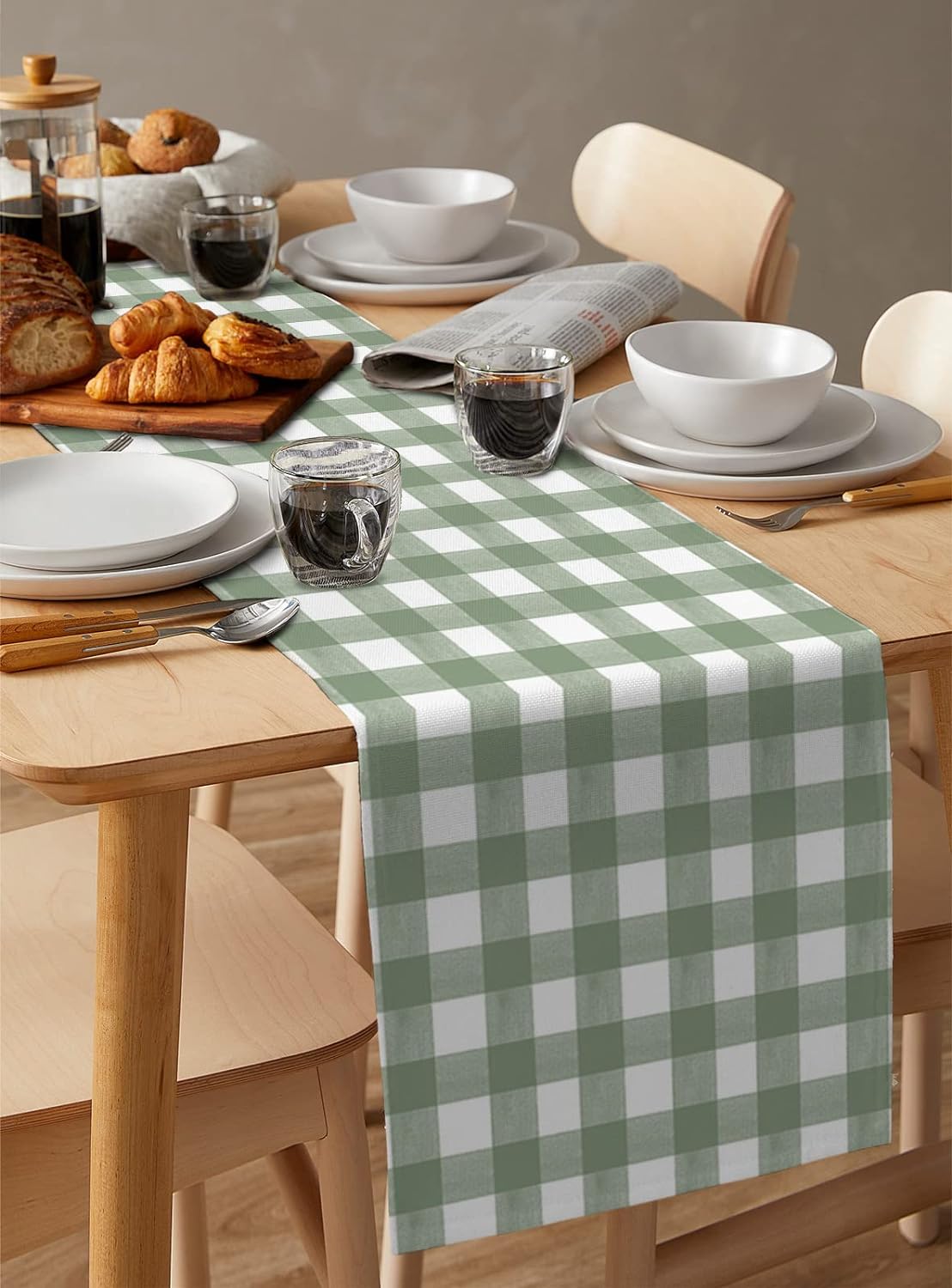Green Buffalo Plaid Linen Tabl - Linum Home Textiles avis et prix
