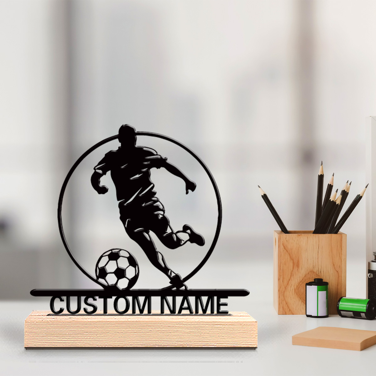Custom Soccer Player Metal Sta - Home Textiles Products avis et prix