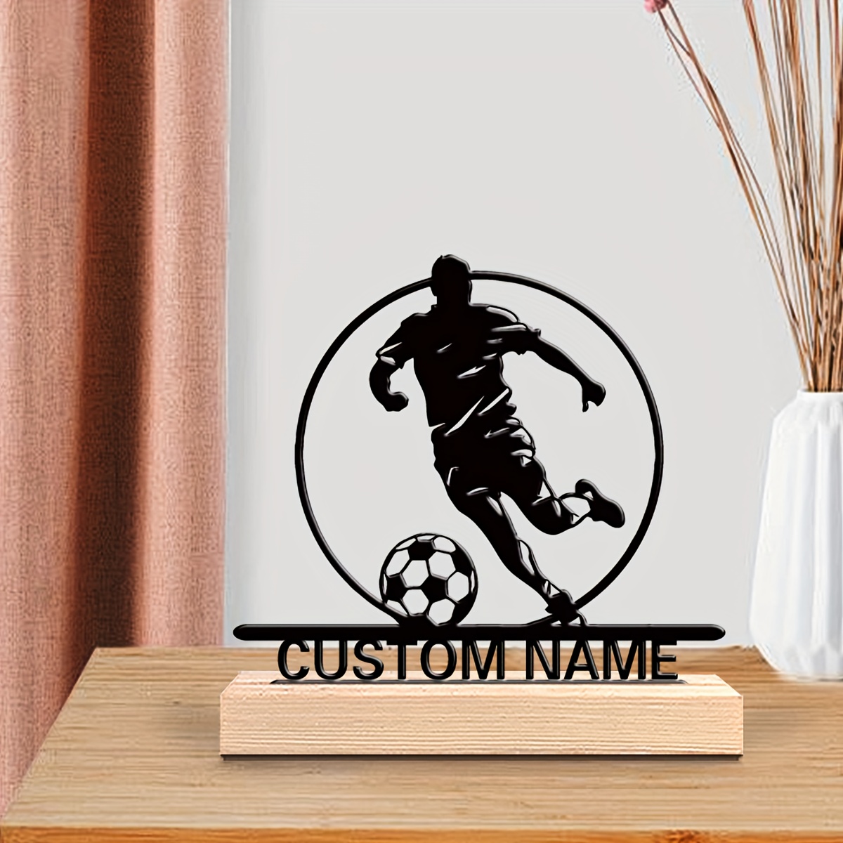 Custom Soccer Player Metal Sta - Home Textiles Products avis et prix