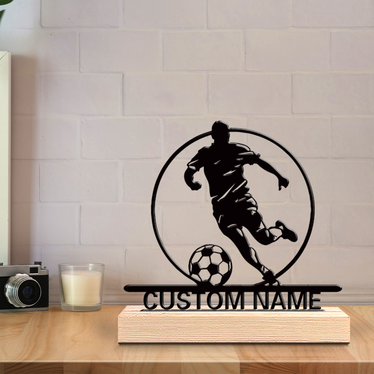 Custom Soccer Player Metal Sta - Home Textiles Products avis et prix