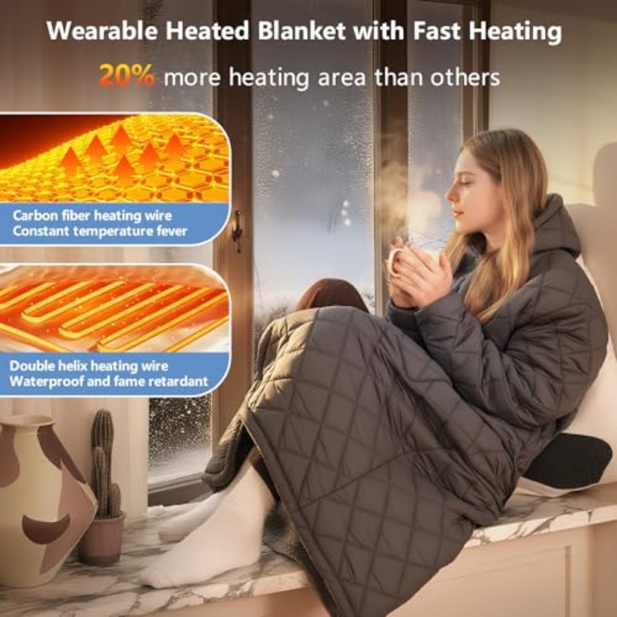 Portable Heated Battery Blanke - Electric Blanket Heated avis et prix