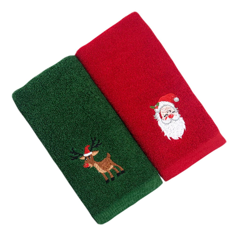 2pcs Christmas Cotton Towel Se - Home Textiles In Pakistan avis et prix