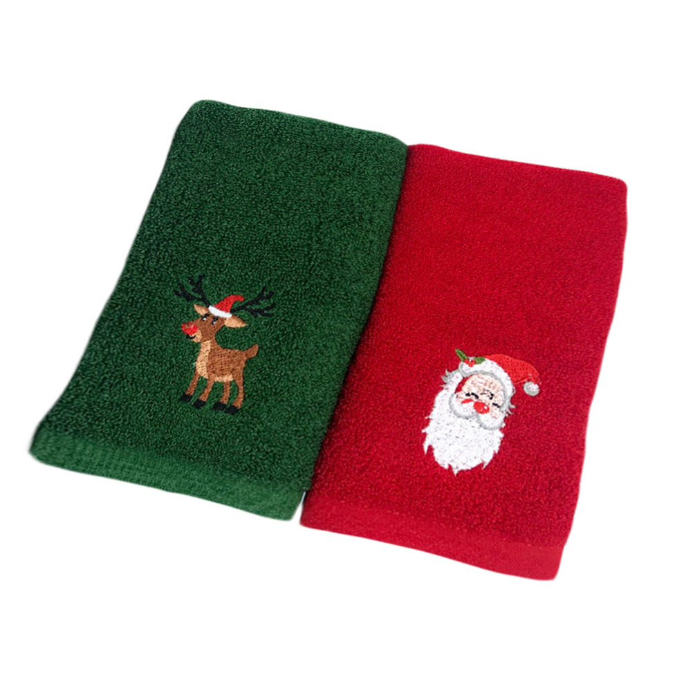 2pcs Christmas Cotton Towel Se - Home Textiles In Pakistan avis et prix