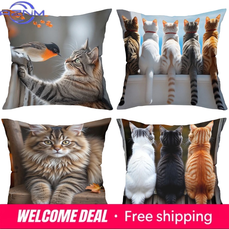 Cute Cat Pillows With Differen - Home Textiles Images avis et prix