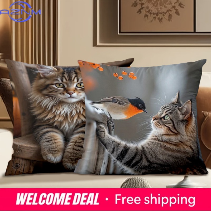 Cute Cat Pillows With Differen - Home Textiles Images avis et prix