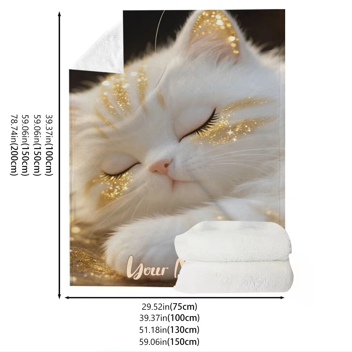 Custom Name Dreamy Cat Pattern - Home Textiles Images avis et prix