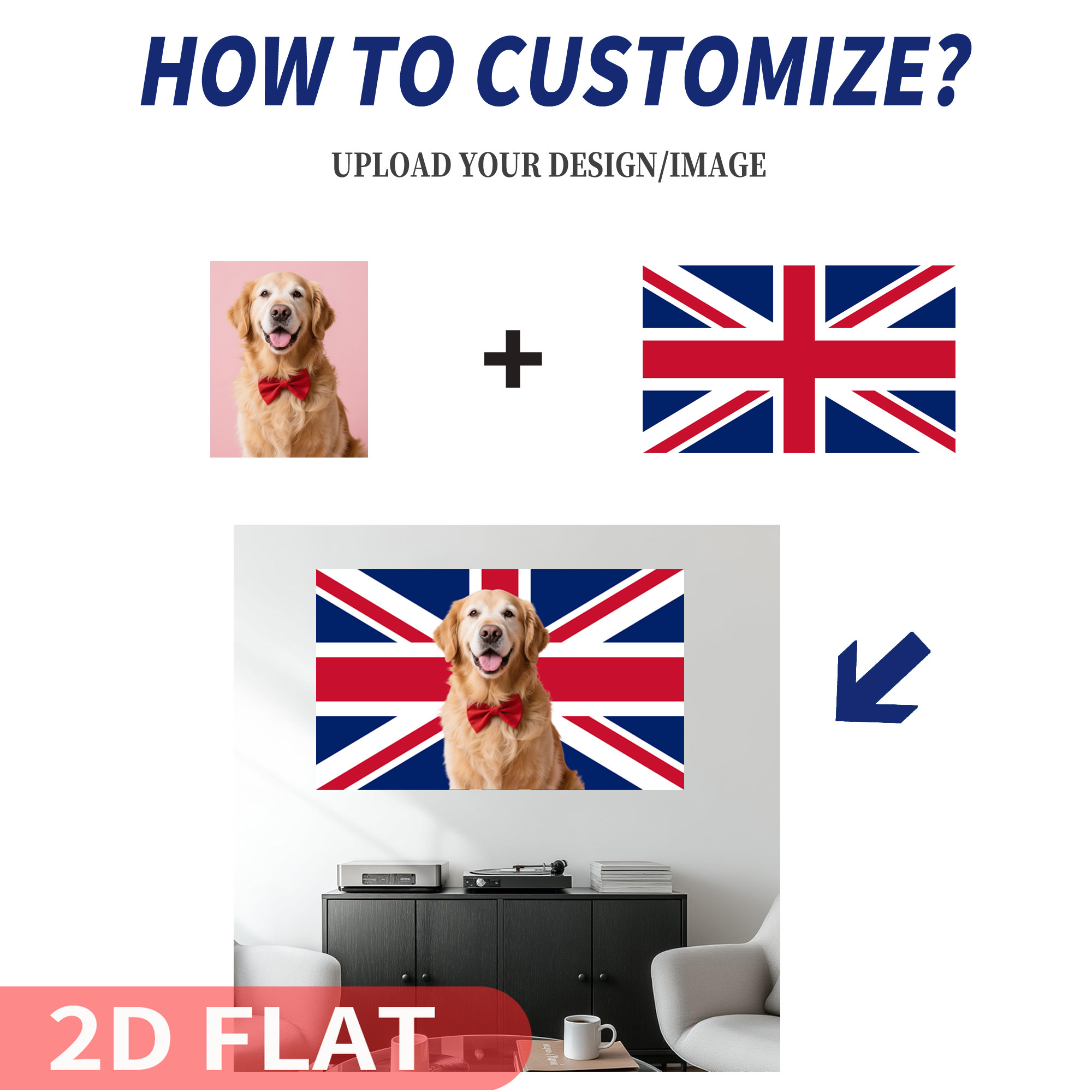 1pc 2D FLAT Personalize UK Bri - Home Textiles Uk avis et prix