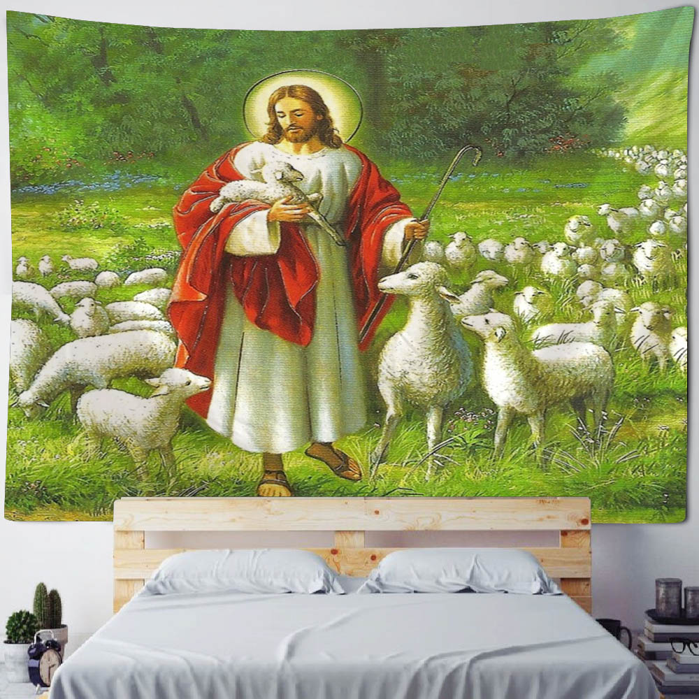 Jesus illustration art tapestr - Linum Home Textiles avis et prix