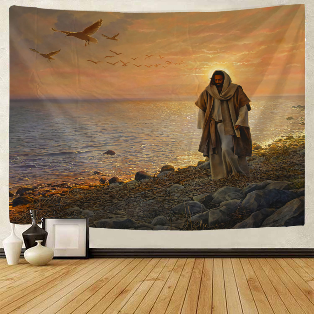 Jesus illustration art tapestr - Linum Home Textiles avis et prix