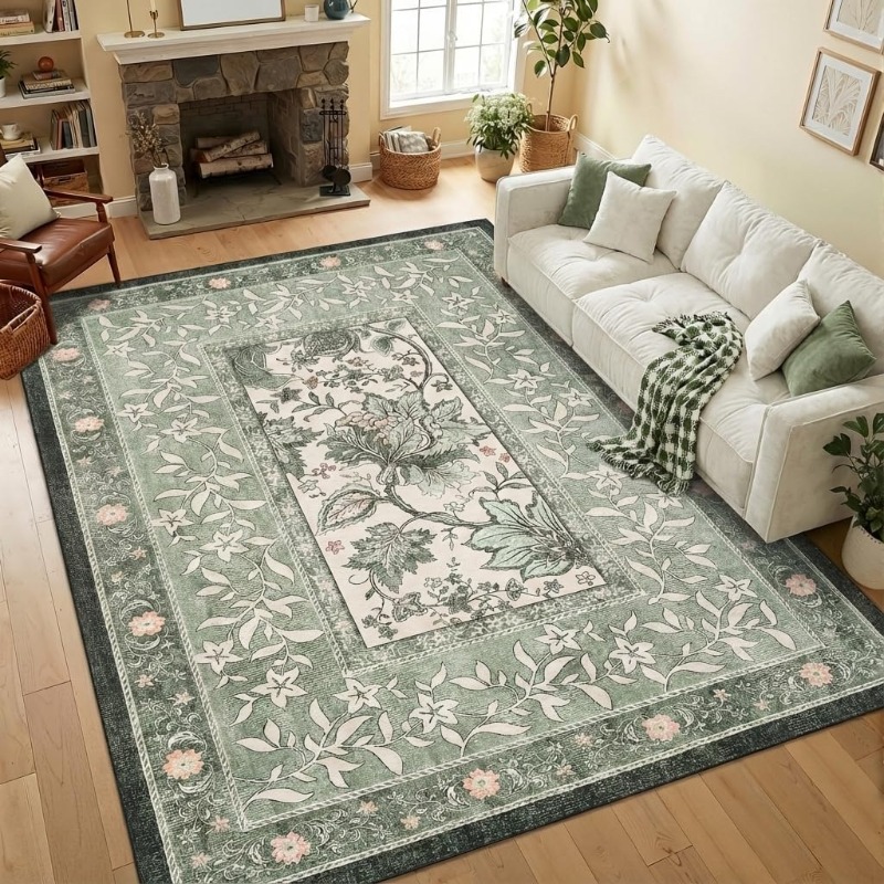 Retro Plant Print Carpet for L - Home Textiles Online avis et prix