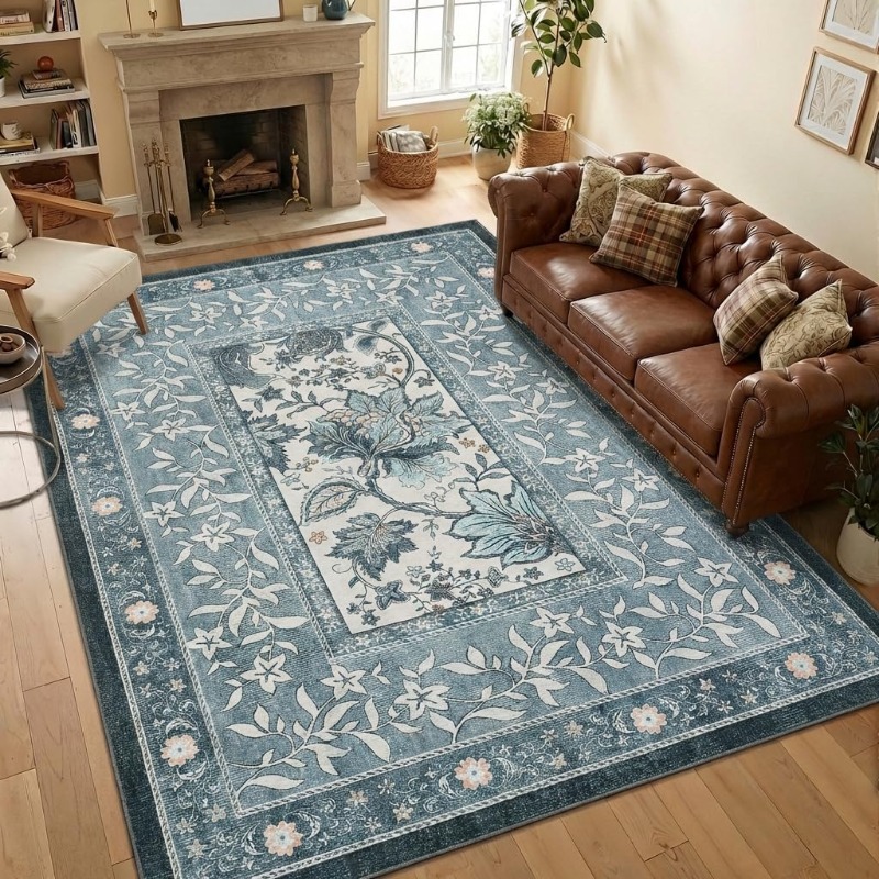 Retro Plant Print Carpet for L - Home Textiles Online avis et prix