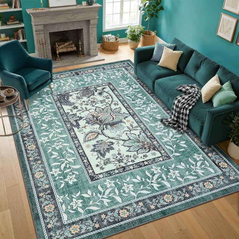 Retro Plant Print Carpet for L - Home Textiles Online avis et prix