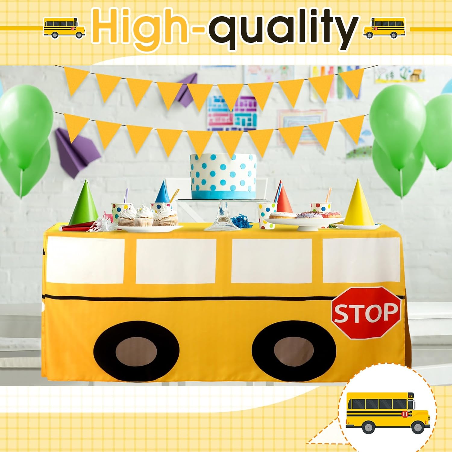 Cartoon School Bus Tablecloth  - Home Textiles News avis et prix
