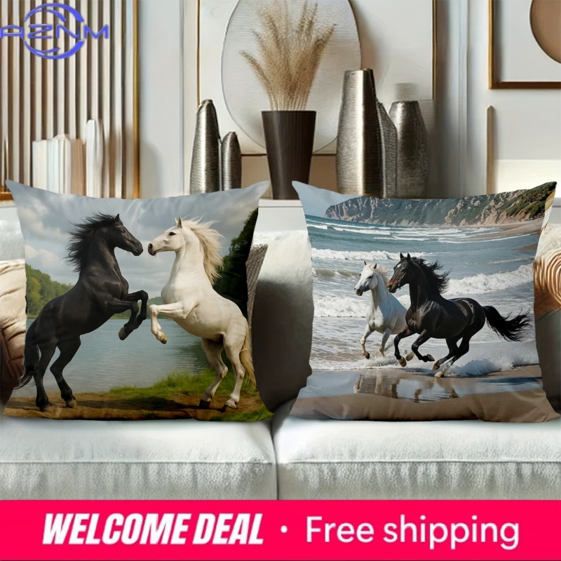 Horse Patterned Cushion Covers - Home Textiles Images avis et prix
